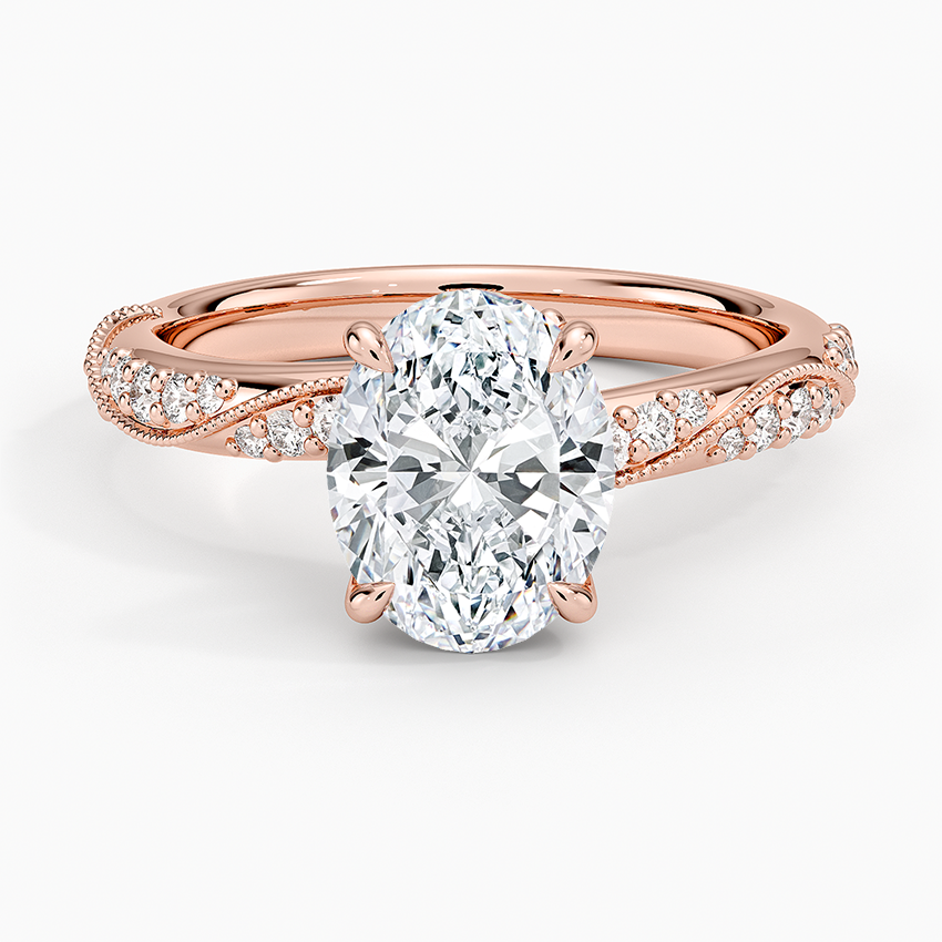 Camellia Hidden Accent 2.5mm Diamond Ring - Oval Center Stone