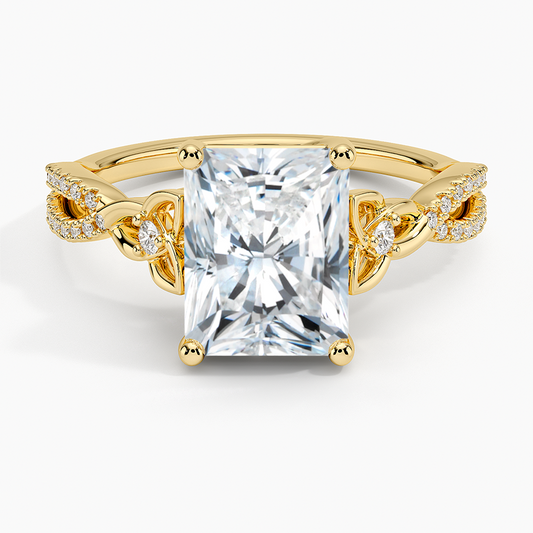 Luxe Celtic Love Knot Diamond Ring - Radiant Cut Center Stone
