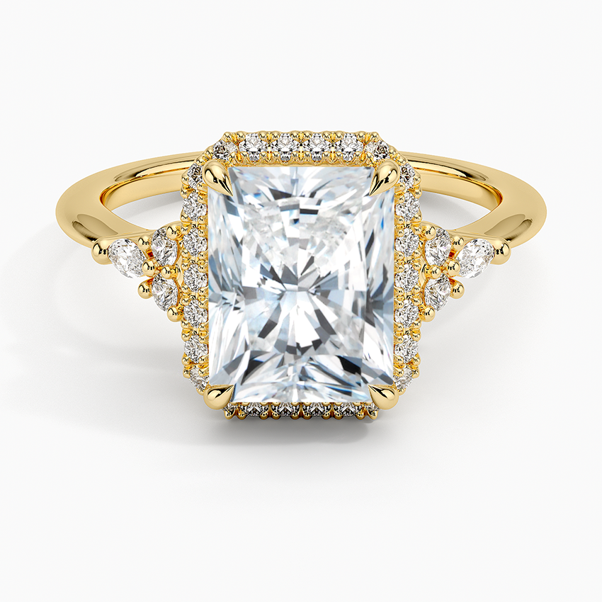 Nadia Halo Diamond Ring (1/4 ct. tw.) - Radiant Cut Center Stone