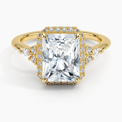 Nadia Halo Diamond Ring (1/4 ct. tw.) - Radiant Cut Center Stone