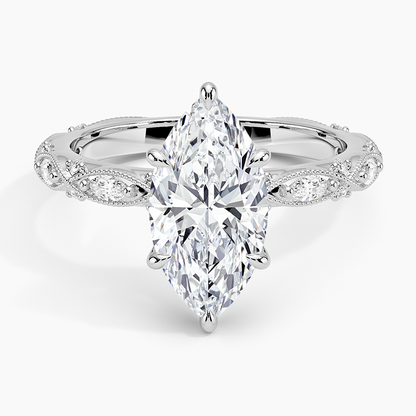 Celestia Milgrain Diamond Ring (1/4 ct. tw.) - Marquise Center Stone