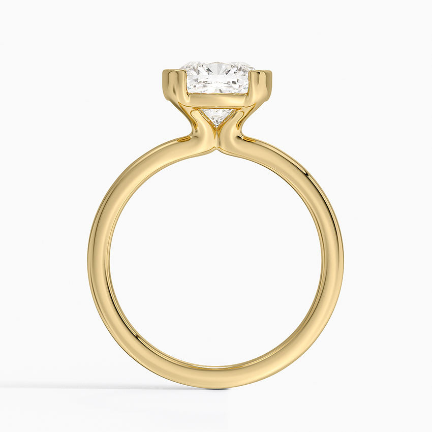 Annika Semi-Bezel Solitaire Ring - Cushion Cut Center Stone