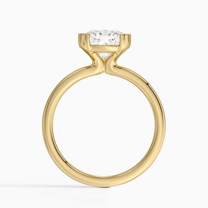Annika Semi-Bezel Solitaire Ring - Cushion Cut Center Stone