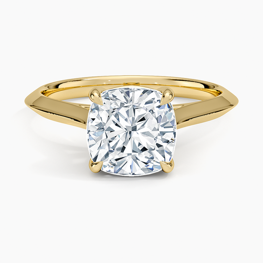 Piper Knife Edge Solitaire Ring - Cushion Cut Center Stone
