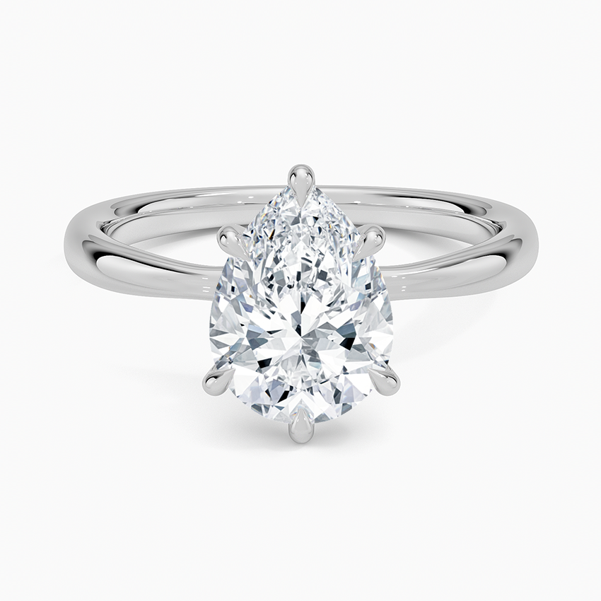 Freesia 2.7mm Solitaire Ring - Pear Center Stone