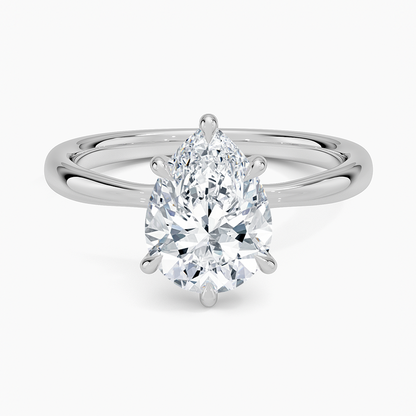 Freesia 2.7mm Solitaire Ring - Pear Center Stone