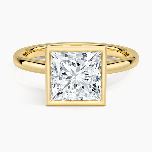 Sylvie Perfect Fit Bezel Solitaire Ring - Princess Cut Center Stone