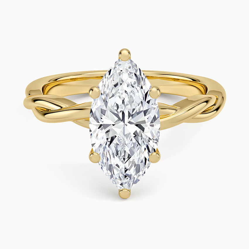 Twisted Vine Solitaire Ring - Marquise Center Stone