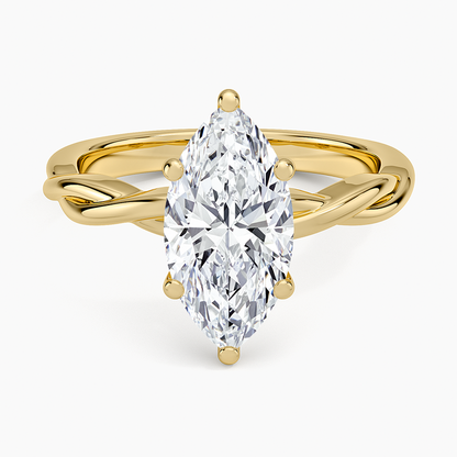 Twisted Vine Solitaire Ring - Marquise Center Stone
