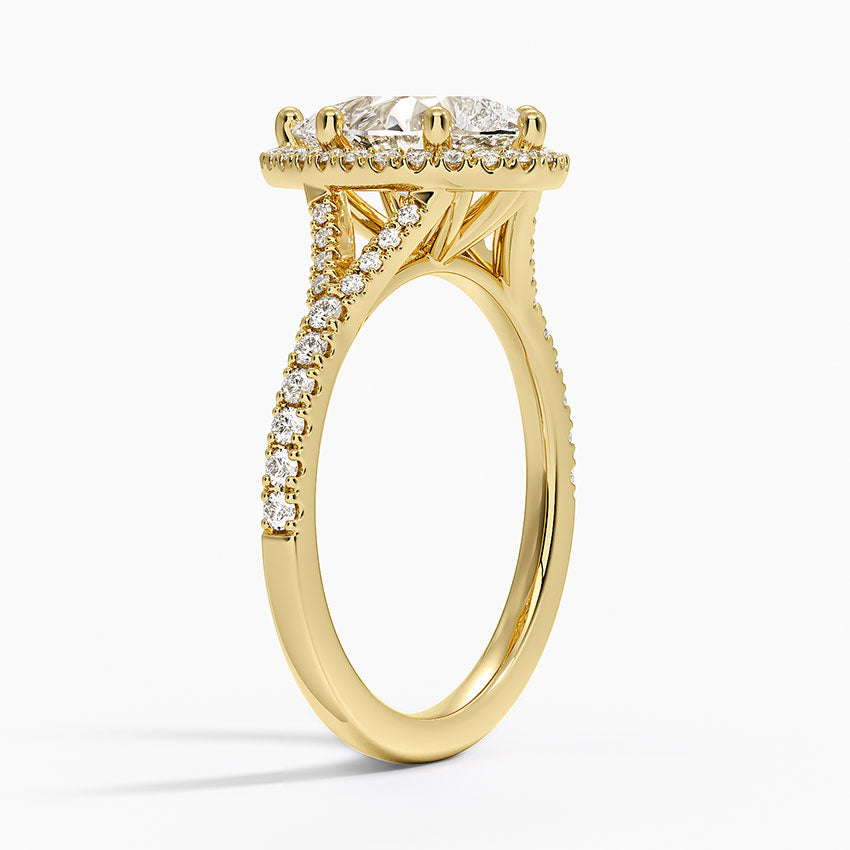 Joy Half Coverage Diamond Ring - Pear Cut Center Stone