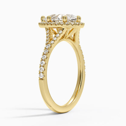 Joy Half Coverage Diamond Ring - Pear Cut Center Stone