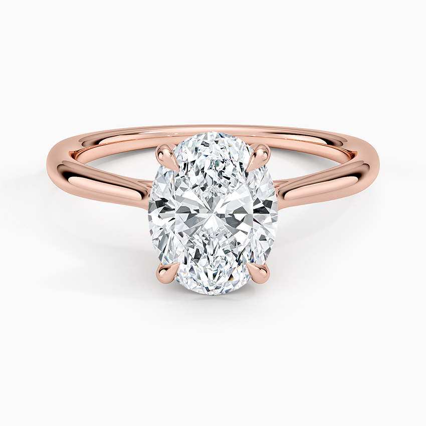 Freesia Cathedral Solitaire Ring - Oval Center Stone