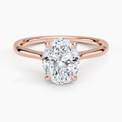 Freesia Cathedral Solitaire Ring - Oval Center Stone