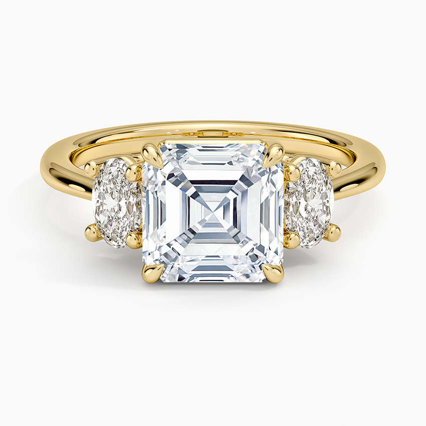 Oval-Cut Three Stone Diamond Ring (1/2 ct. tw.) - Asscher Cut Center Stone