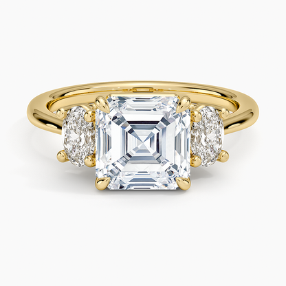 Oval-Cut Three Stone Diamond Ring (1/2 ct. tw.) - Asscher Cut Center Stone