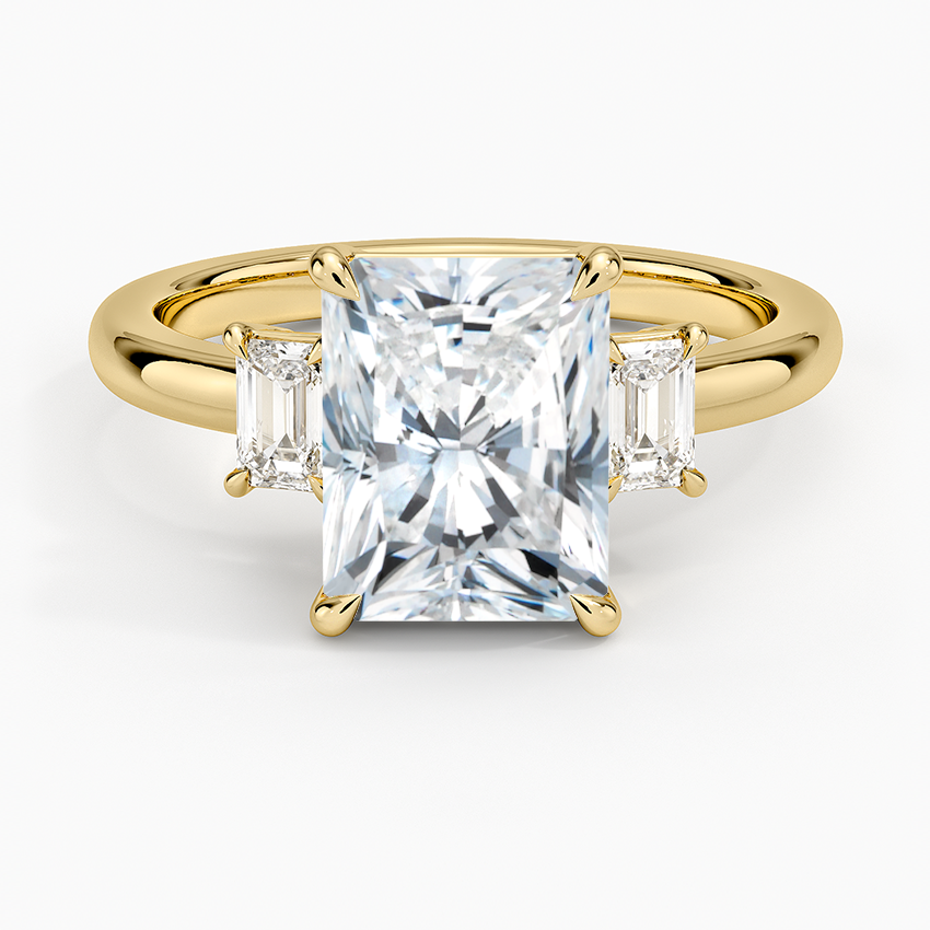 Petite Rhiannon Three Stone Diamond Ring (1/4 ct. tw.) - Radiant Cut Center Stone