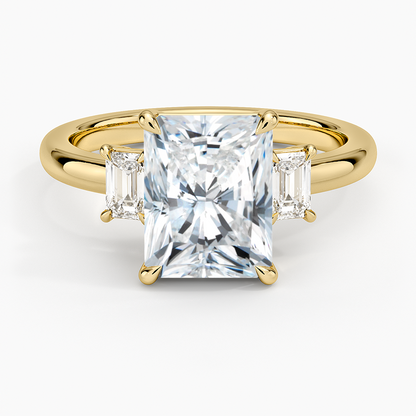 Petite Rhiannon Three Stone Diamond Ring (1/4 ct. tw.) - Radiant Cut Center Stone