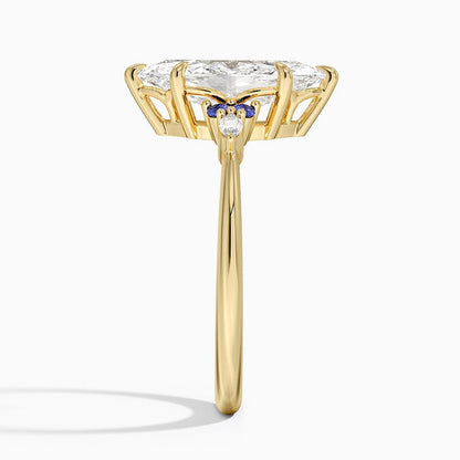 Nadia Sapphire and Diamond Ring - Marquise Cut Center Stone
