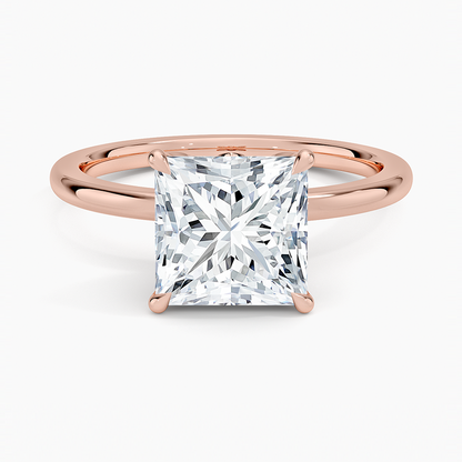 Petal 1.5mm Diamond Ring - Princess Cut Center Stone