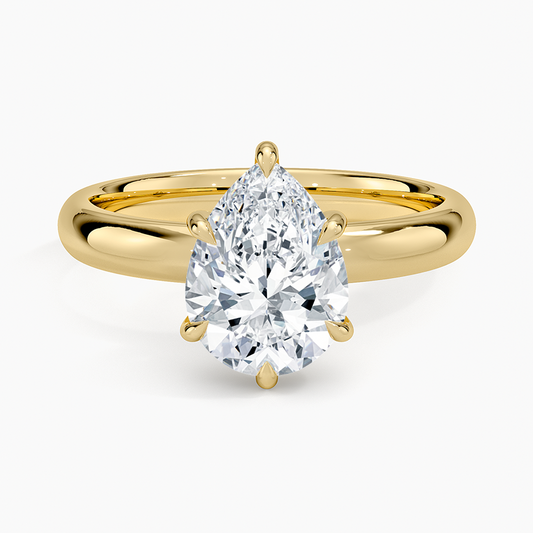 Audrey Perfect Fit 3mm Solitaire Ring - Pear Center Stone
