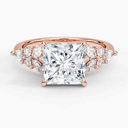 Nadia Taper Diamond Ring - Princess Cut Center Stone