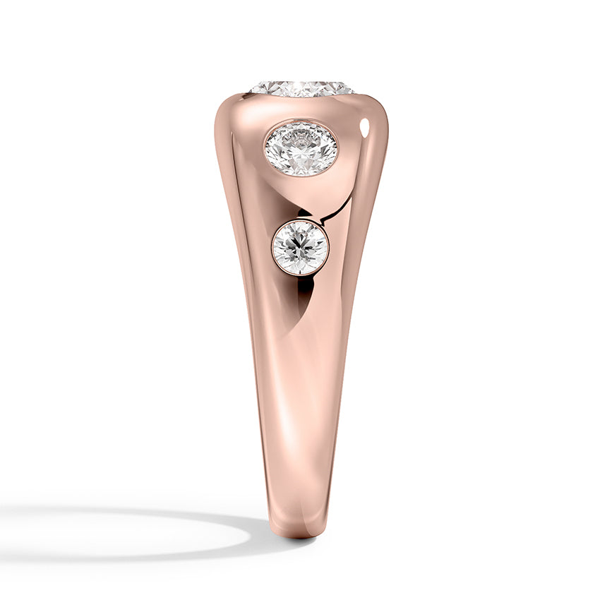 Sloane Flush Set Five Stone Diamond Dome Ring