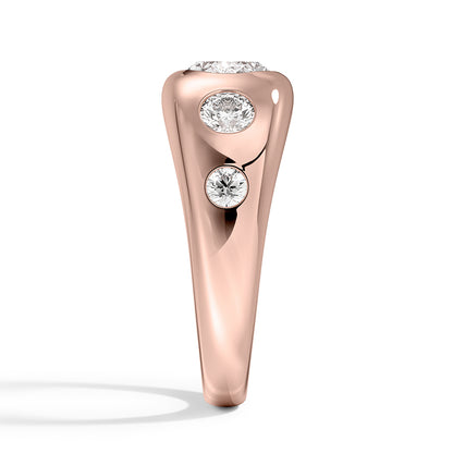 Sloane Flush Set Five Stone Diamond Dome Ring