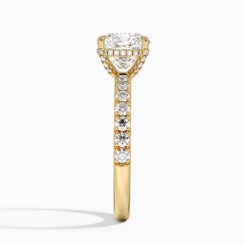 Olympia Half Coverage Diamond Ring (1/2 ct. tw.) - Cushion Cut Center Stone