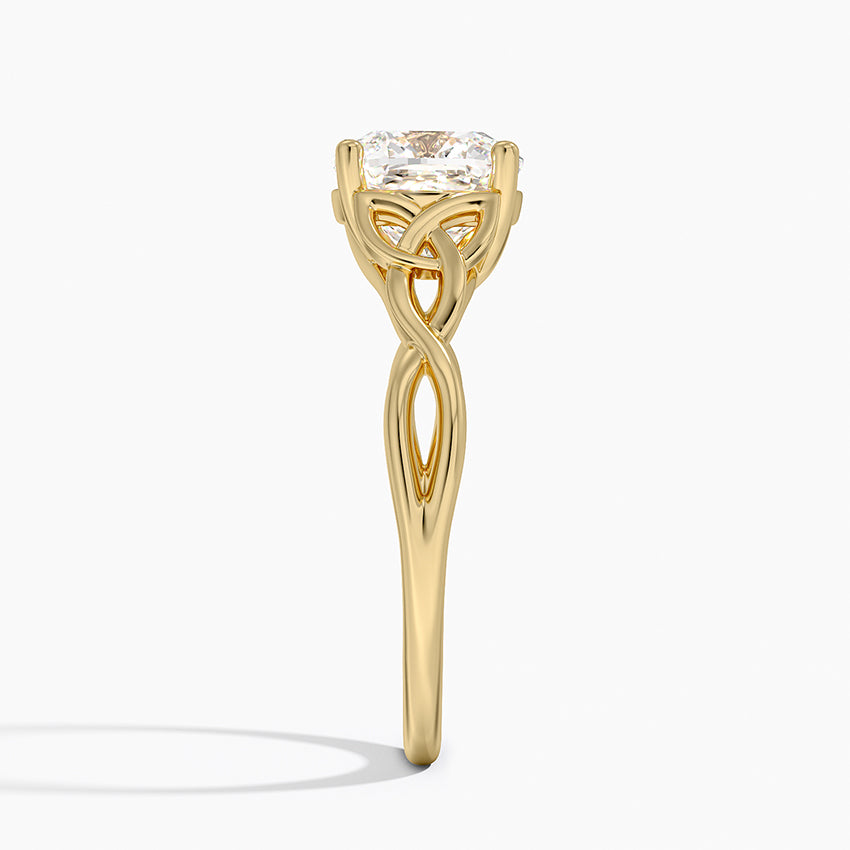 Celtic Love Knot Ring - Cushion Cut Center Stone
