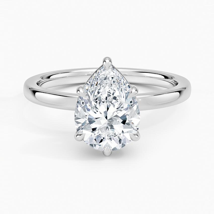 Fairmined Perfect Fit Solitaire 2mm Ring - Pear Center Stone