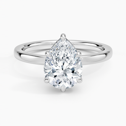 Fairmined Perfect Fit Solitaire 2mm Ring - Pear Center Stone