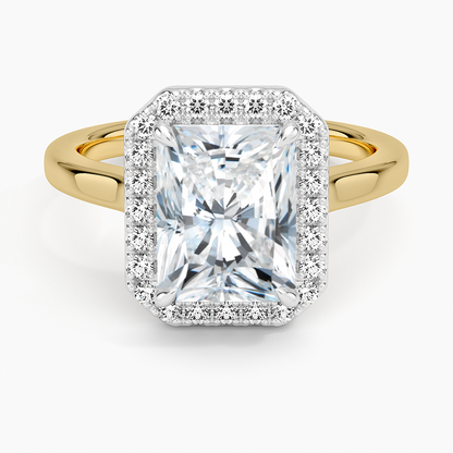 Platinum Mixed Metal Julia Halo Diamond Ring (1/5 ct. tw.) - Radiant Cut Center Stone