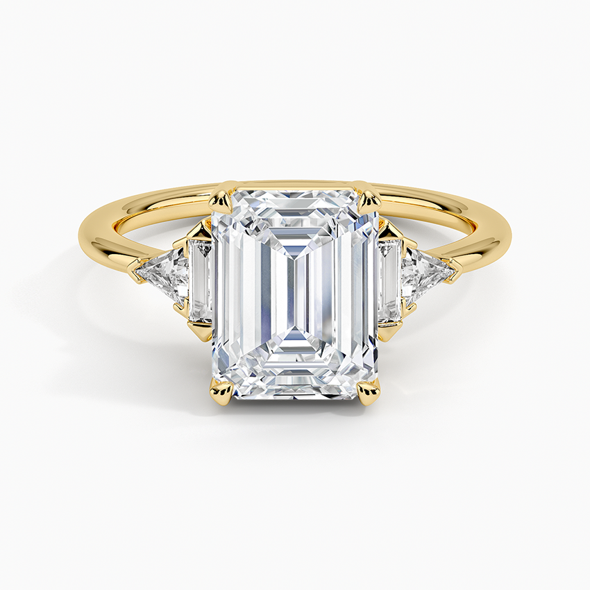 Edie Art Deco Diamond Ring (1/4 ct. tw.) - Emerald Cut Center Stone