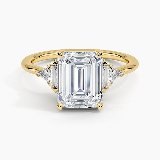 Edie Art Deco Diamond Ring (1/4 ct. tw.) - Emerald Cut Center Stone