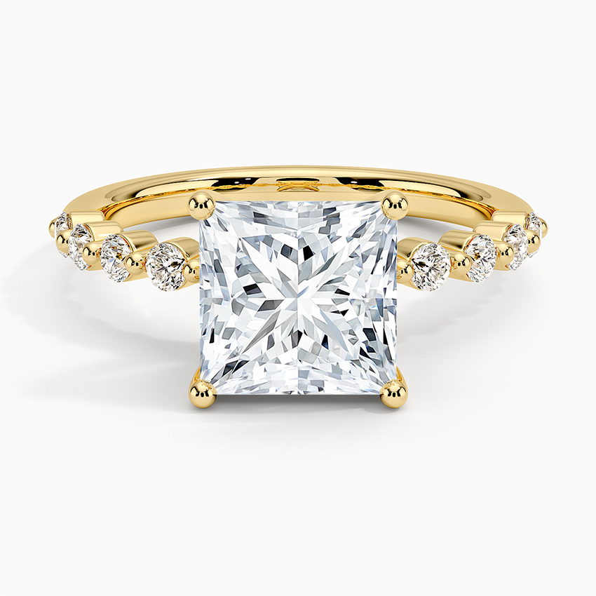 Marseille Half Coverage Diamond Ring (1/4 ct. tw.) - Princess Cut Center Stone