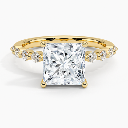 Marseille Half Coverage Diamond Ring (1/4 ct. tw.) - Princess Cut Center Stone