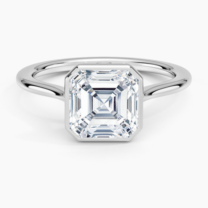 Petite Luna 1.5mm Bezel Ring - Asscher Cut Center Stone