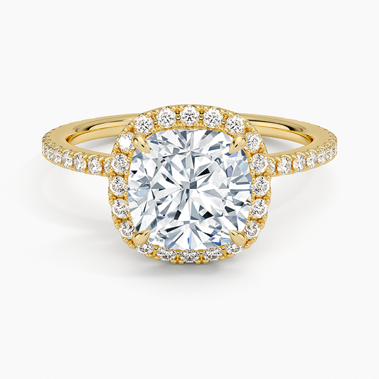 Waverly Halo Diamond Ring (1/2 ct. tw.) - Cushion Cut Center Stone