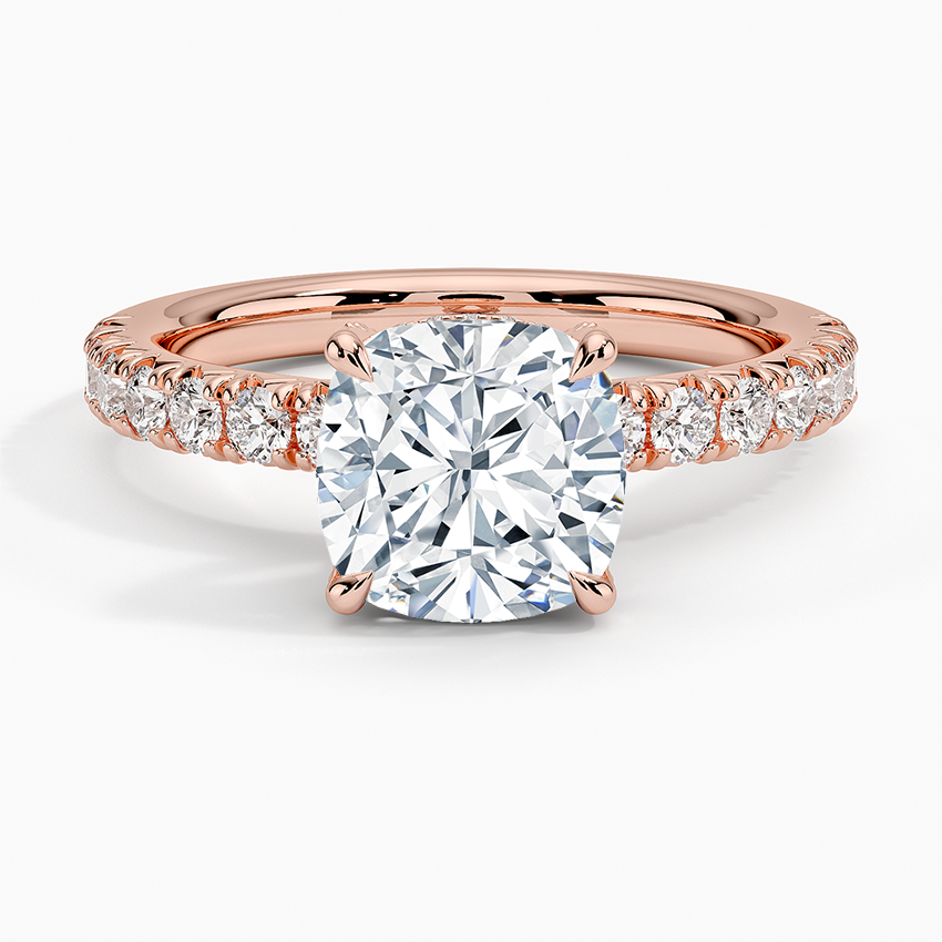 Olympia Half Coverage Diamond Ring (1/2 ct. tw.) - Cushion Cut Center Stone