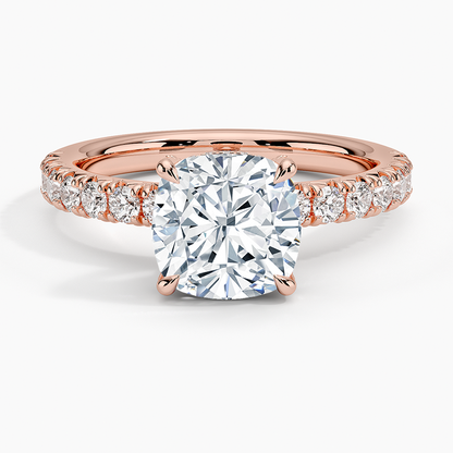 Olympia Half Coverage Diamond Ring (1/2 ct. tw.) - Cushion Cut Center Stone