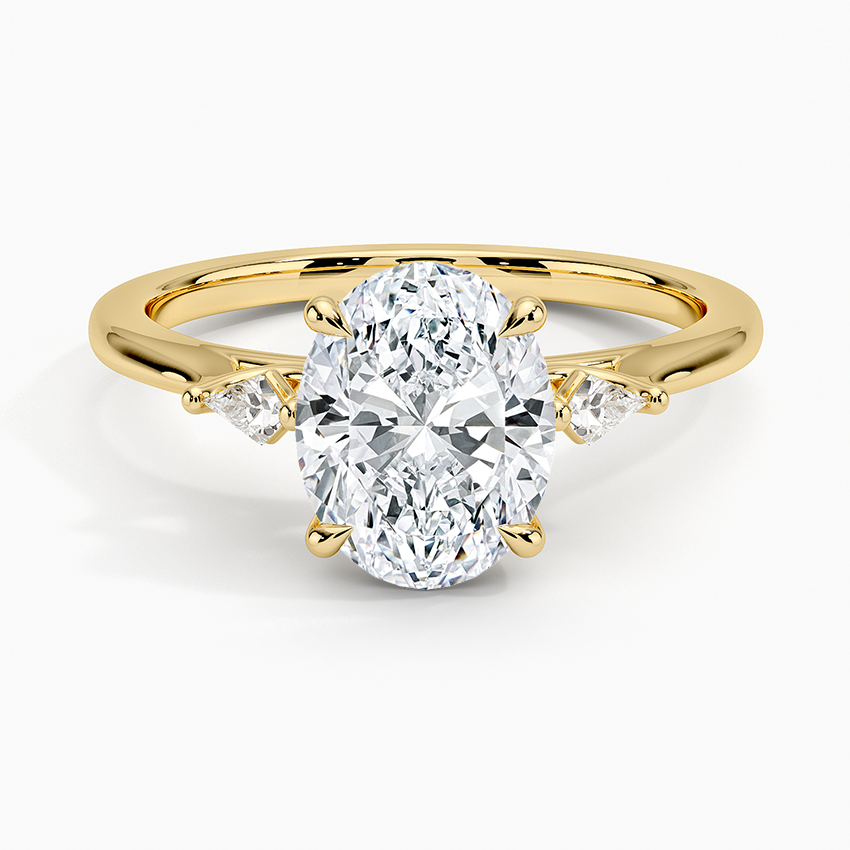 Petite Cometa Perfect Fit Three Stone Diamond Ring - Oval Center Stone