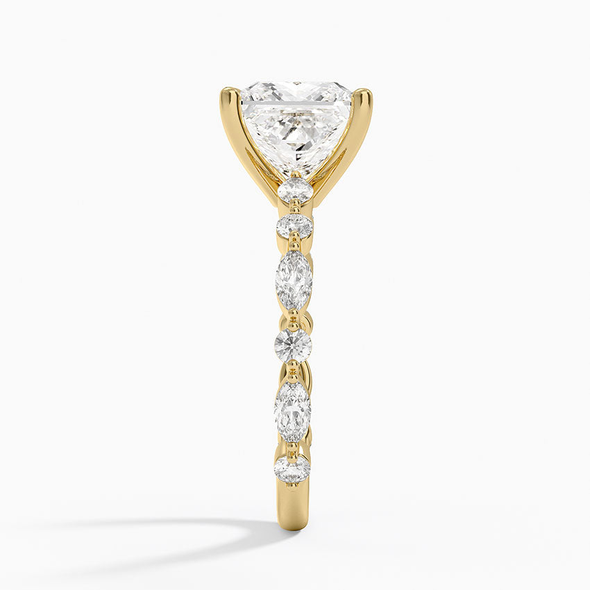 Versailles Three-Quarter Coverage Diamond Ring (1/2 ct. tw.) - Princess Cut Center Stone