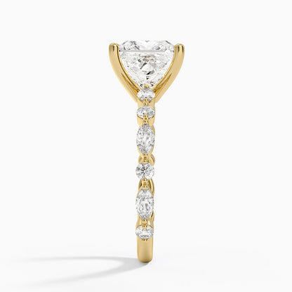 Versailles Three-Quarter Coverage Diamond Ring (1/2 ct. tw.) - Princess Cut Center Stone