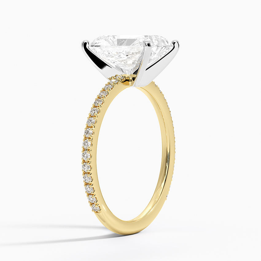 Ballad Three-Quarter Coverage Diamond Ring (1/4 ct. tw.) - Radiant Cut Center Stone