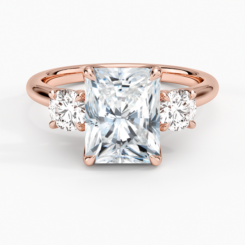 Elodie Perfect Fit Three Stone Diamond Ring (1/2 ct. tw.) - Radiant Cut Center Stone