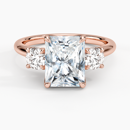 Elodie Perfect Fit Three Stone Diamond Ring (1/2 ct. tw.) - Radiant Cut Center Stone