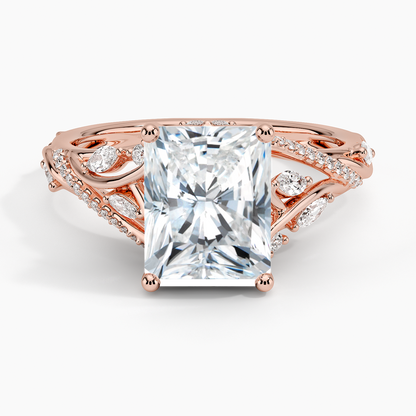 Begonia Vine Diamond Ring (1/2 ct. tw.) - Radiant Cut Center Stone