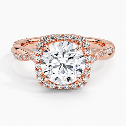 Petite Twisted Vine Halo Diamond Ring (1/4 ct. tw.) - Round Center Stone
