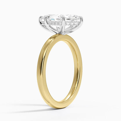 Platinum Mixed Metal Audrey 2mm Diamond Ring - Marquise Center Stone
