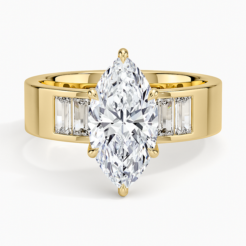 Peyton 5mm Channel-Set Diamond Ring - Marquise Cut Center Stone